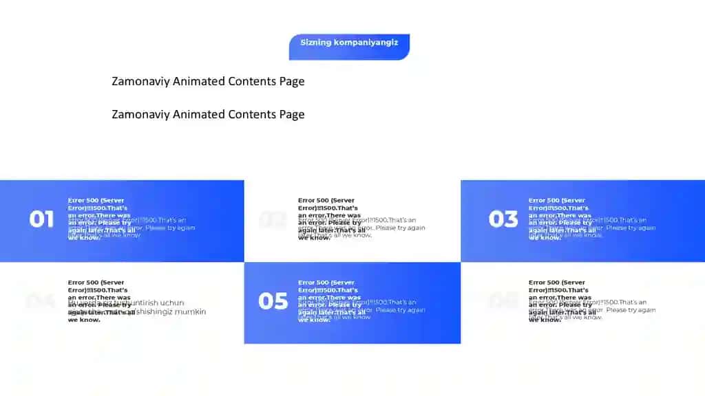 Zamonaviy Animated Contents Page Taqdimoti (11 Slayd)