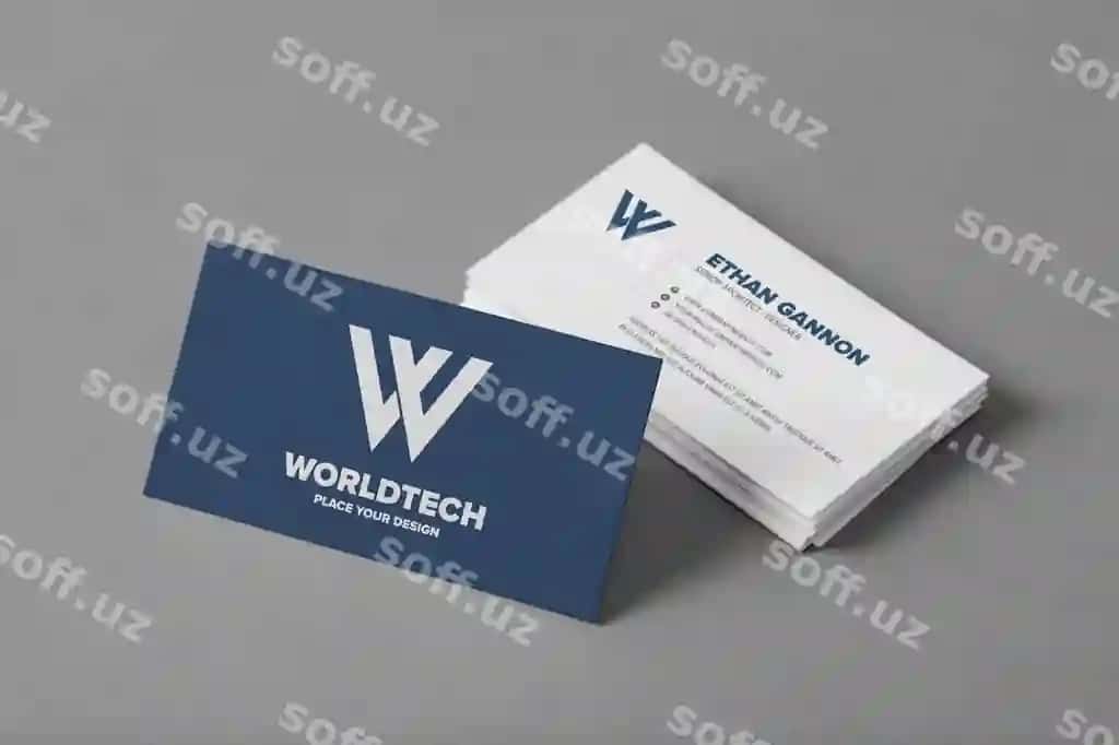 Yaqin rasm minimal biznes karta mockup | Close up minimal business card mockup