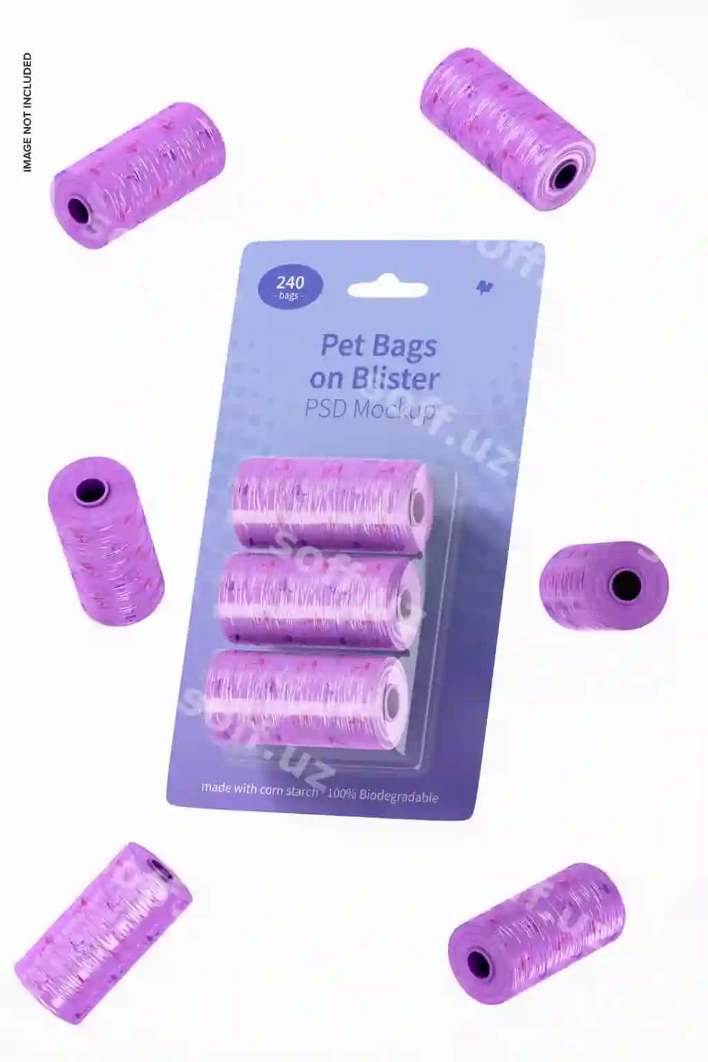 Pet sumkalar blister shabloni tushish | Pet bags blister mockup falling