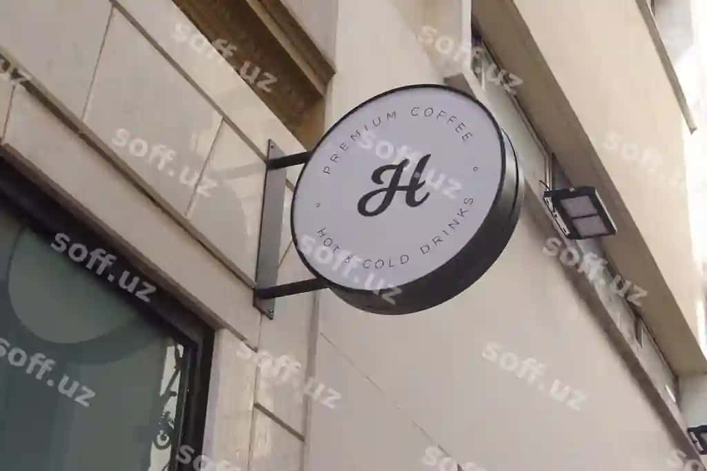 Logo mockup zamonaviy aylana shaklidagi oq belgi | Logo mockup modern circular white sign