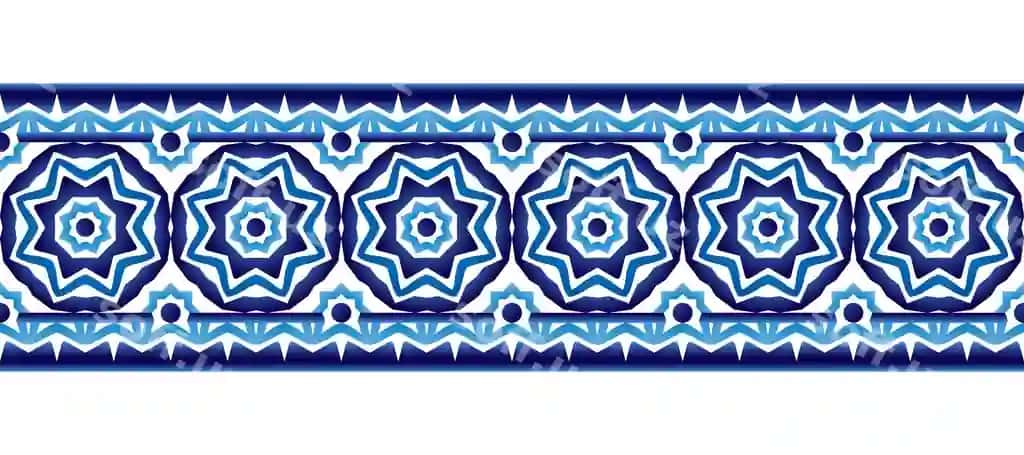 Keramika guri chegara naqsh Islomiy Hindiston Arab motivalari damask | Ceramic tile border pattern islamic indian arabic motifs damask