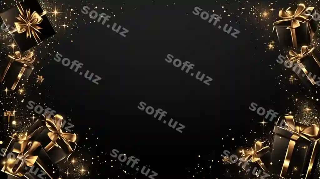 Qora Payshanba super sotuvda realistik qora sovg'a qutisi oltin qayt bilan | Black friday super sale realistic black gift box with gold bow