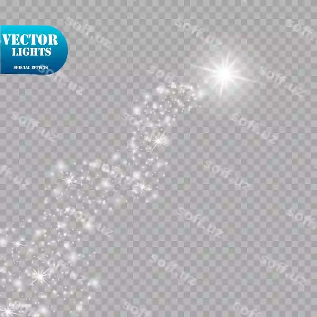 Yorqin komet tushadigan yulduz bilan parchalash yorqinlik effekti illustratsiyasi | Bright comet with falling star glow light effect illustration 2