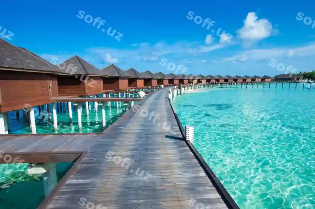 Tropik Maldivlar oroli poezd bilan | Tropical maldives island with beach