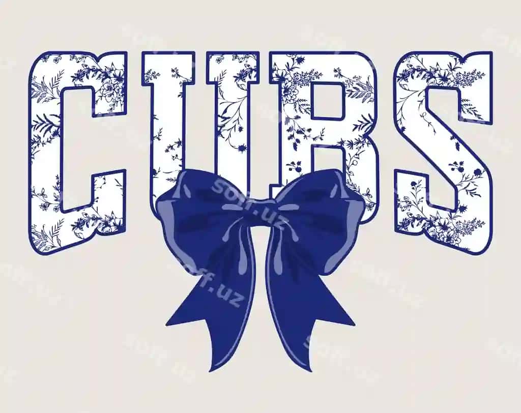 Cubs coquette kamon gul frantsuz toile | Cubs coquette bow floral french toile