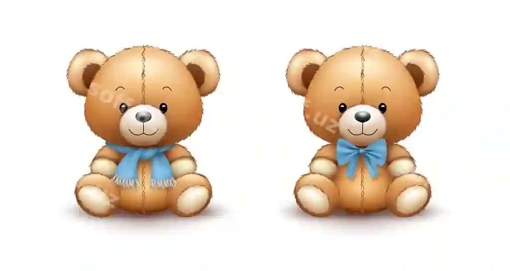 Komplekt chiroyli medvedlar qaytqoq bilan suzilgan poyuz o'yinchoq shaxslar | Set cute teddy bears with bow knitted scarf toy characters