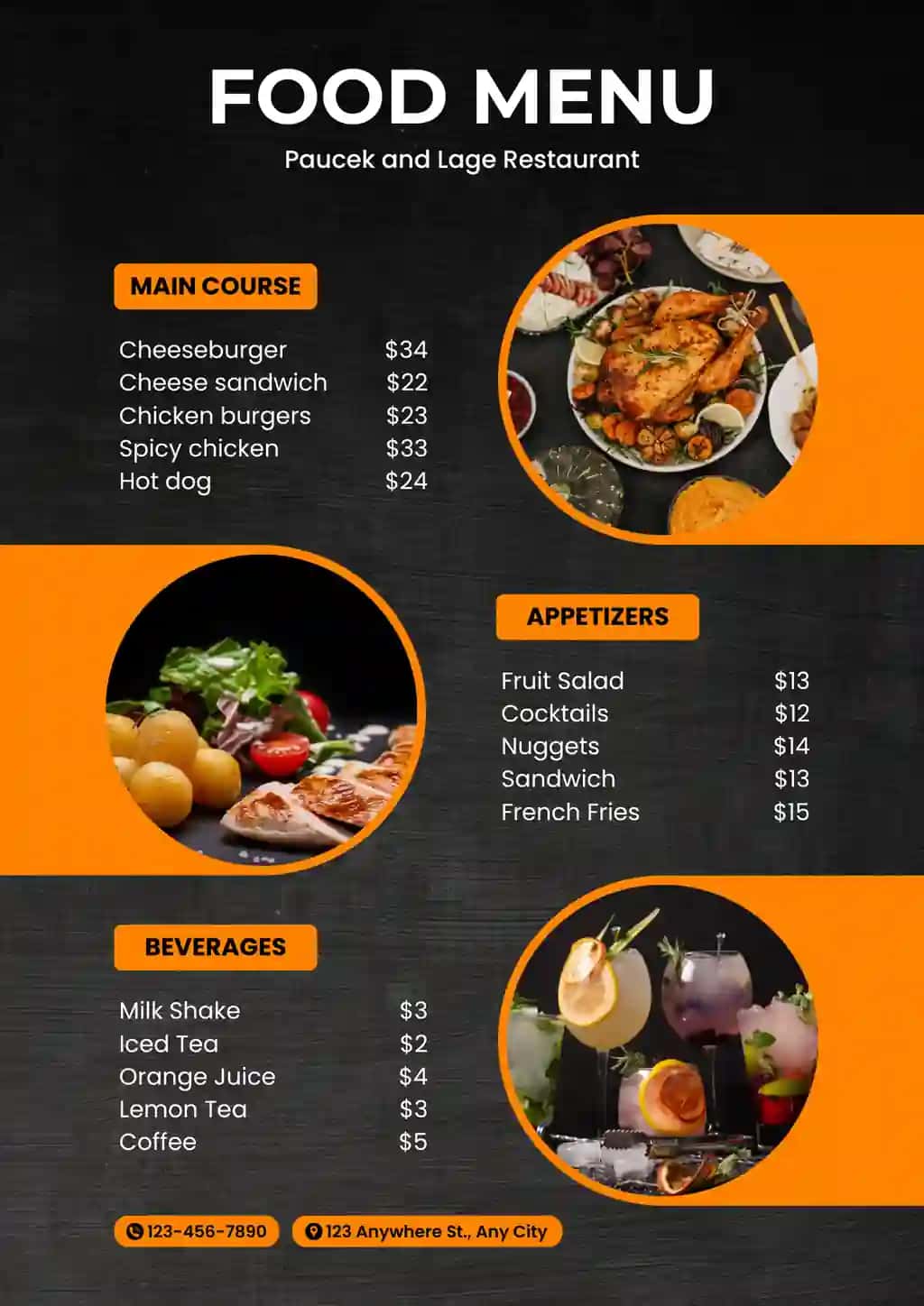 Restoran va Kafelar uchun Menu
