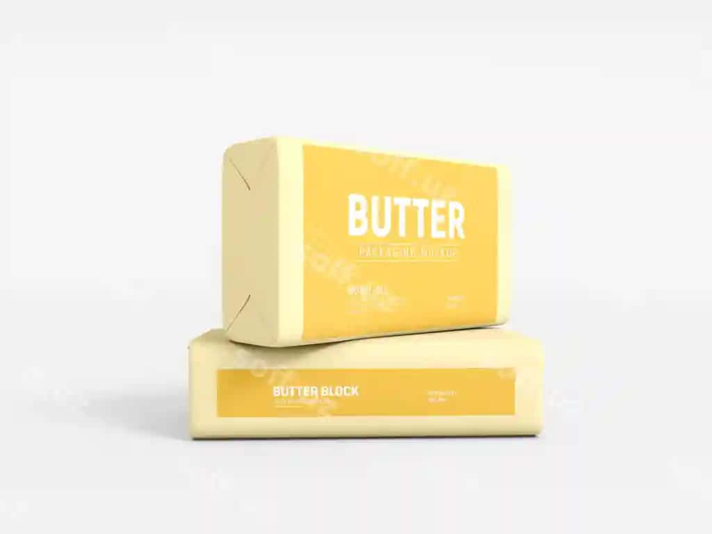 Sariyiq blok bar qadoqlash namunasi | Butter block bar packaging mockup