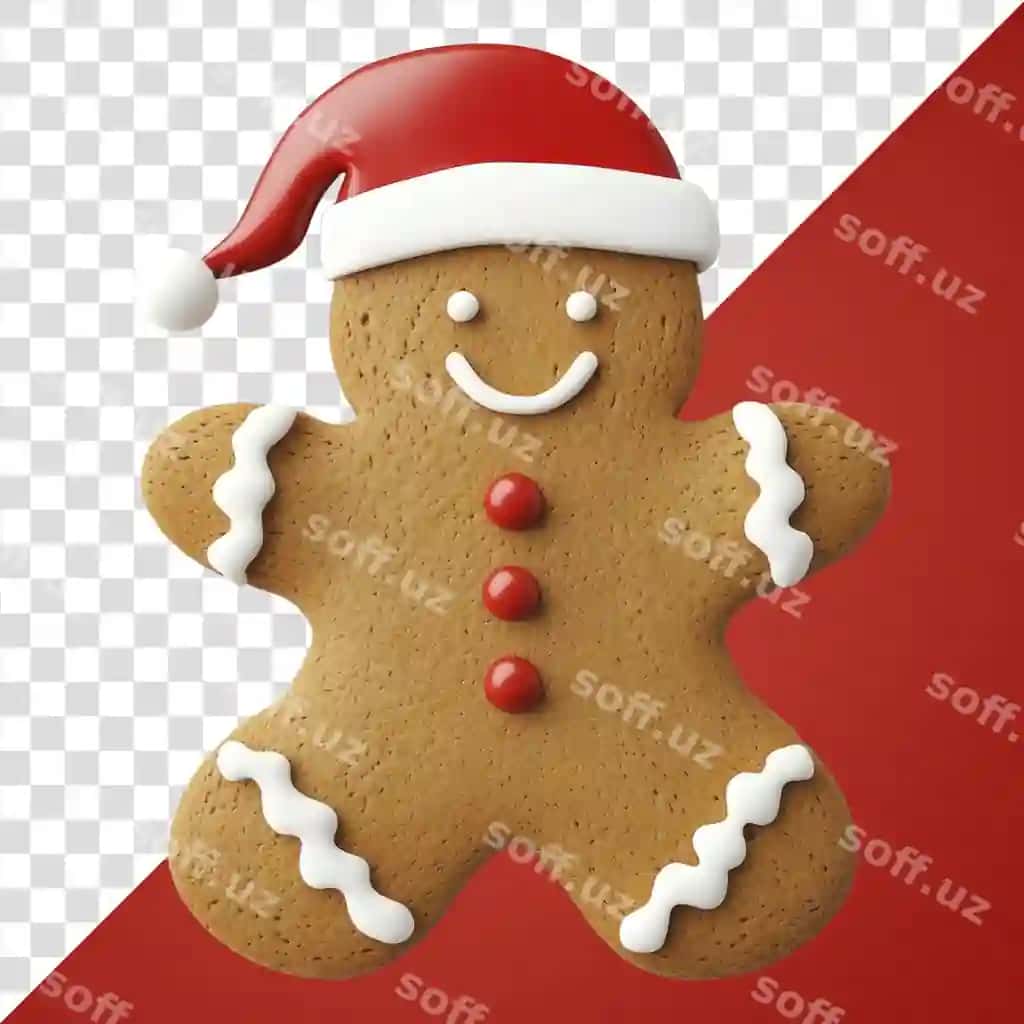 PNG bayramlik zirvak adam shlyapali | Png festive gingerbread man with hat