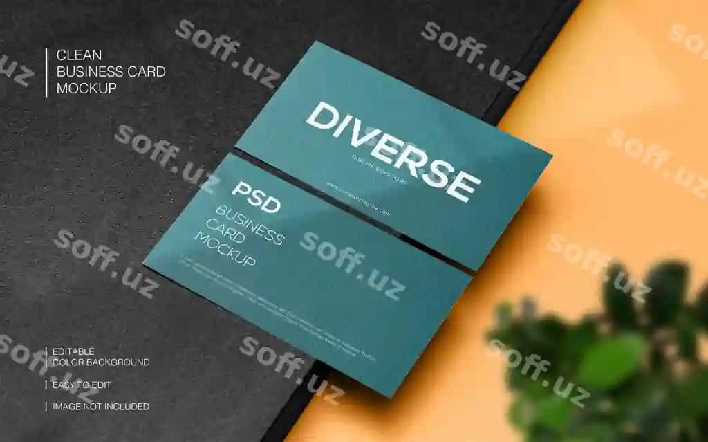 Elegant minimal ikki tomonlama biznes karta namunasi | Elegant minimal double sided business card mockup