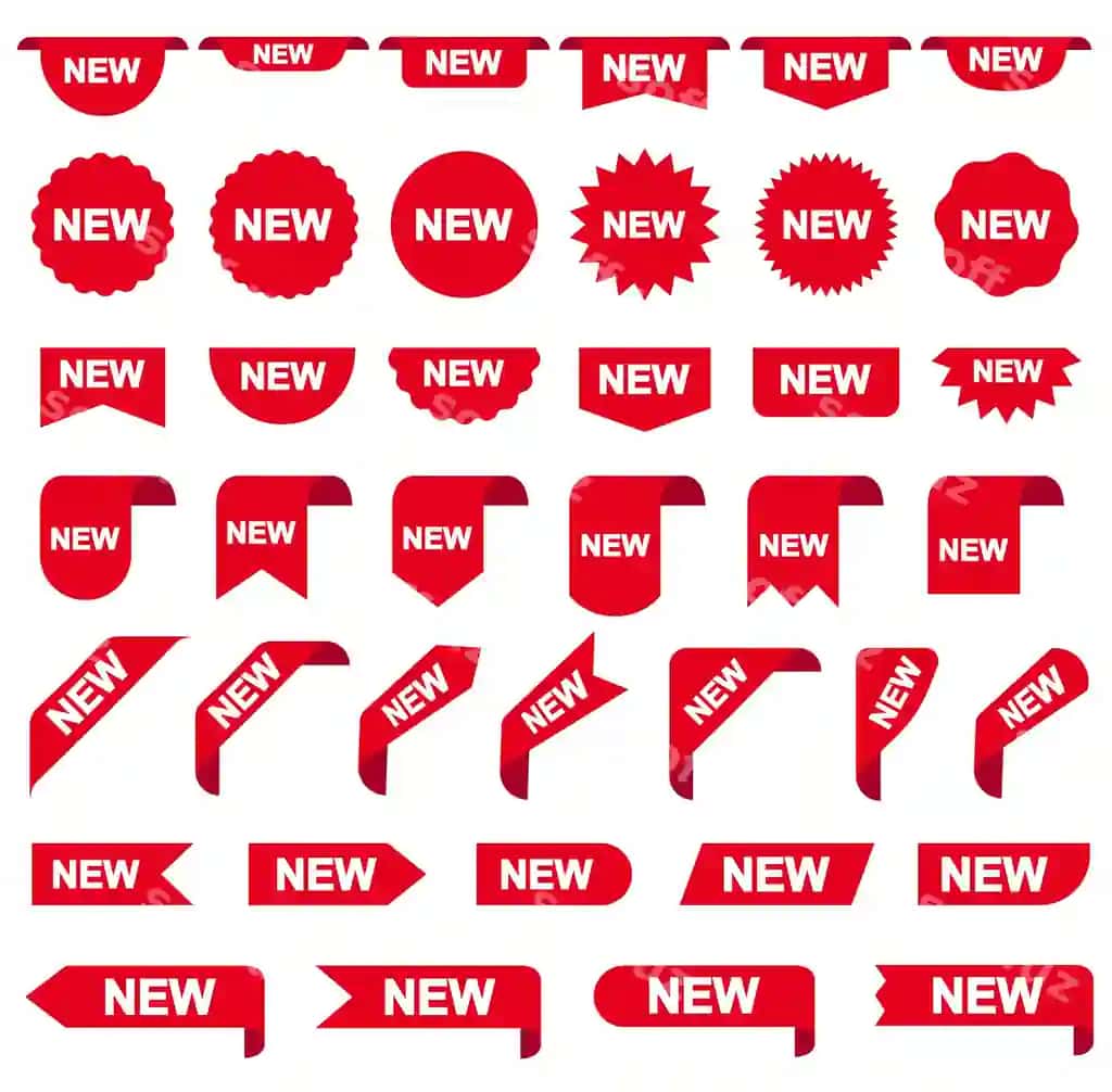 Yangi etiketkalar lenta banerlar shablon komplekt bo'sh bezatish grafik | New labels ribbon banners template set blank decoration graphic 2