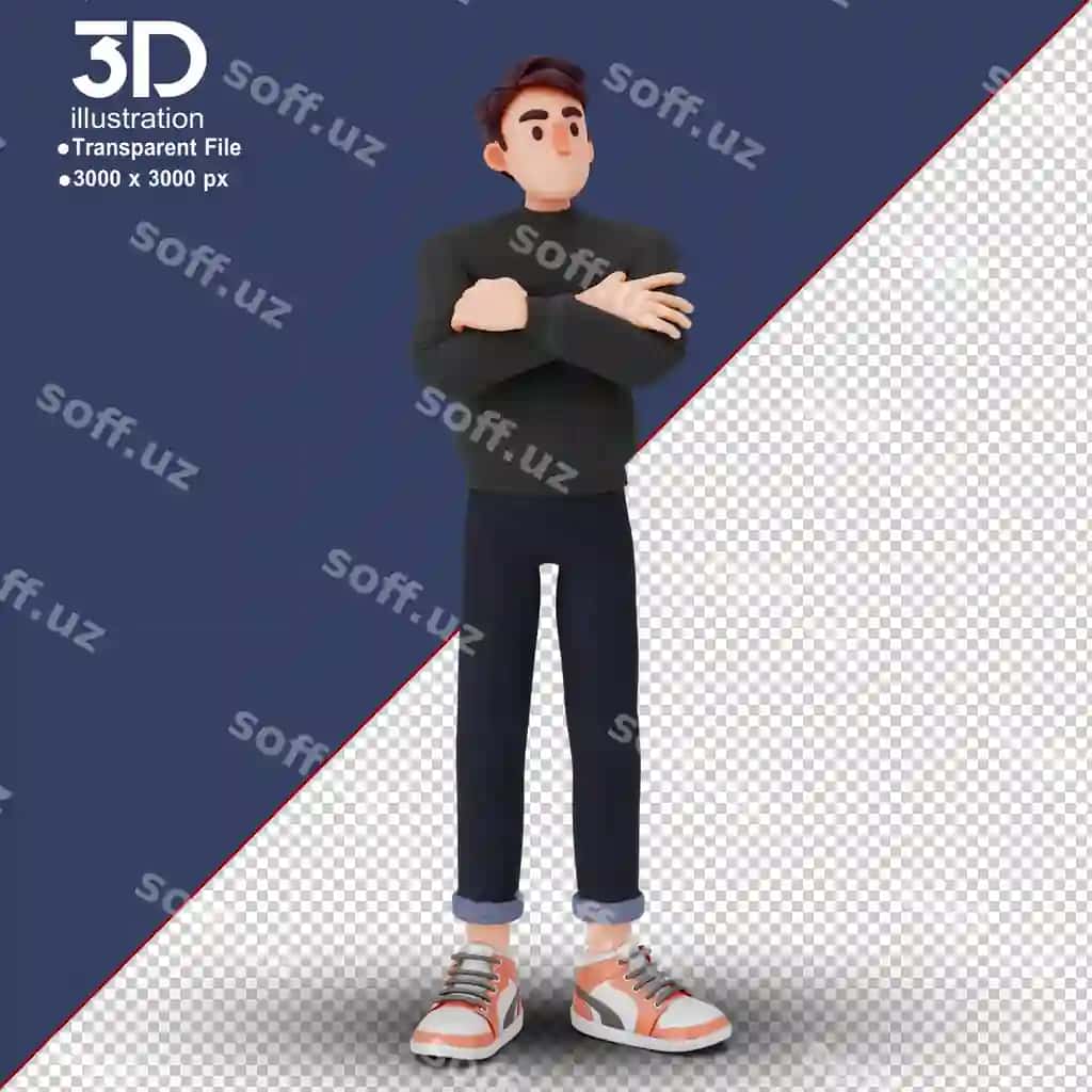 Yagona erkak 3D shaxs 3D illustratsiyalar | Unique male 3d character 3d illustrations