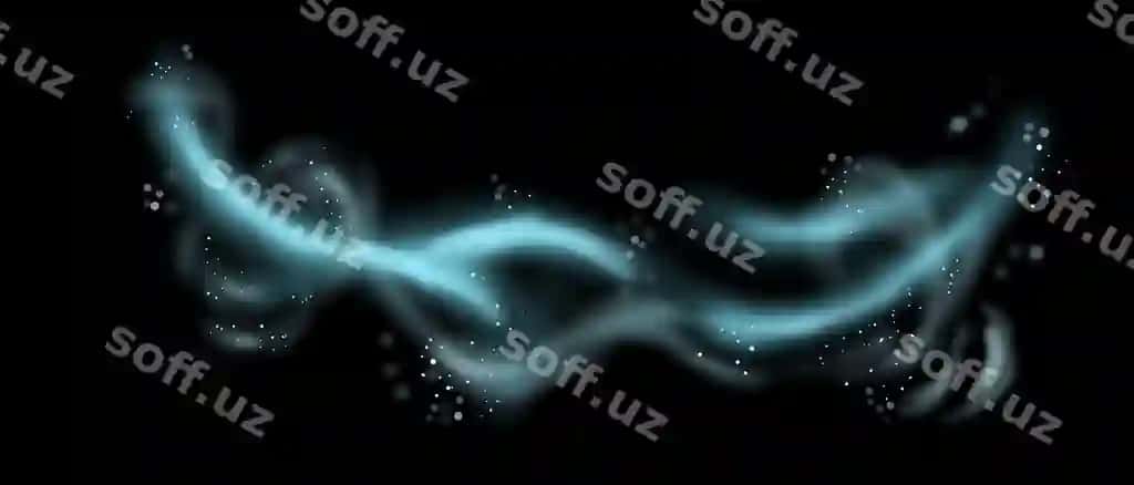 Ko'k illustratsiyada to'lqinli chiziq va yorqin iskralar | Wavy line with light sparks blue illustration