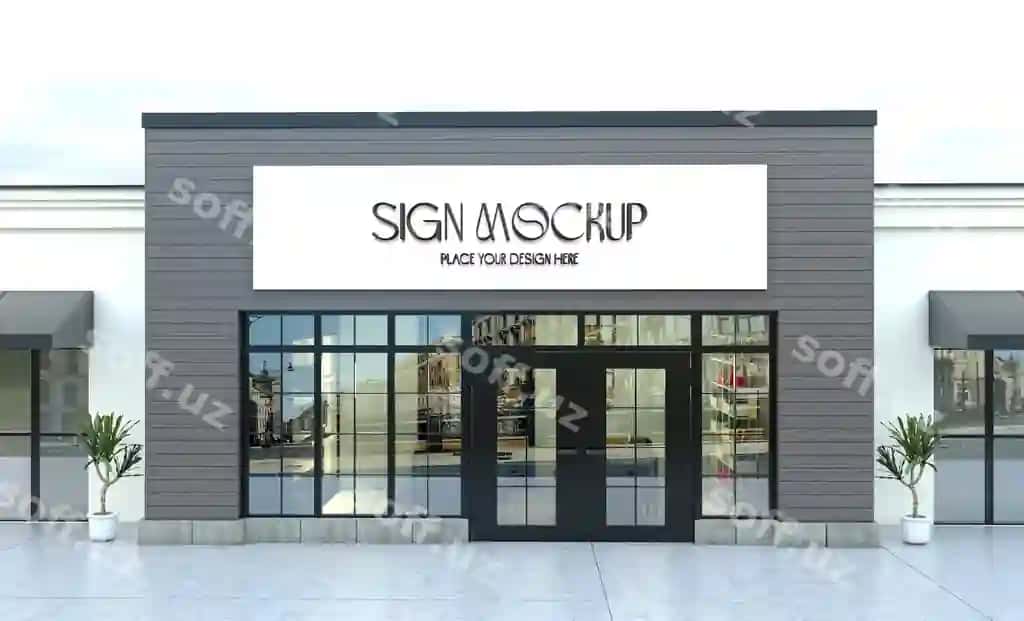 Do'kon belgisi uchun namuna dizayn | Store signboard mock up design