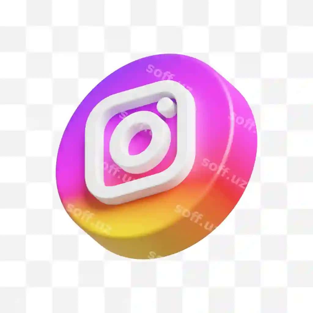 Instagram ijtimoiy tarmoqlar ikonkasi 3d | Instagram social media icon 3d 2