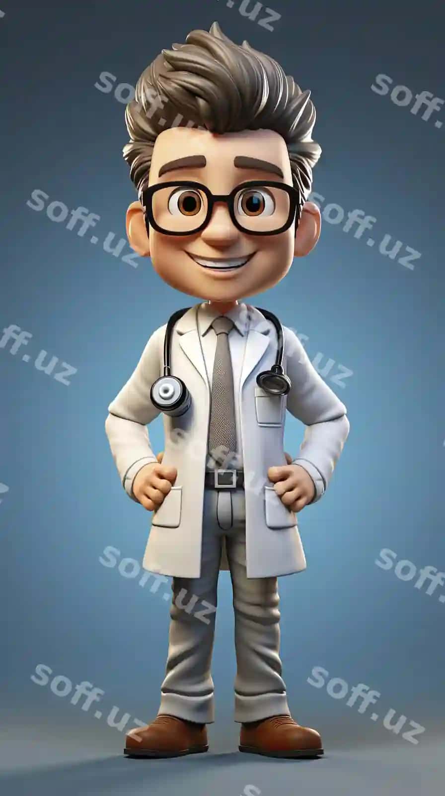 Harakatlanuvchi shifokor qahramonining lab kostyumi | Animated doctor character lab coat