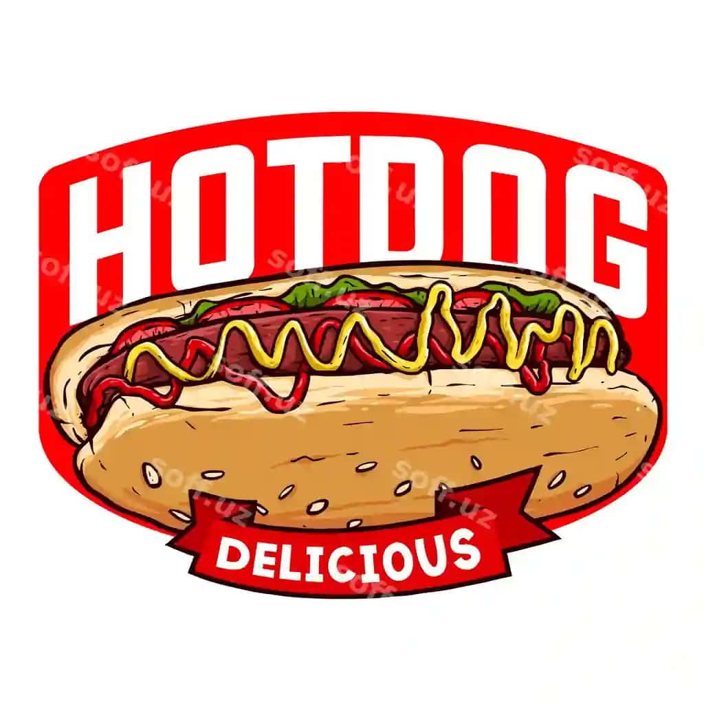 Mazali hot dog logo badjlar | Delicious hot dog logo badges 2