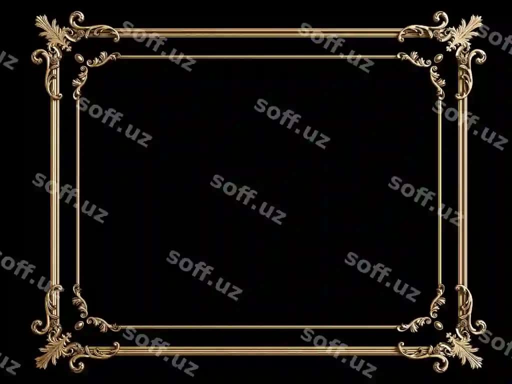 Klassik o'ttizramali naqshli dekor ramka | Classic golden frame with ornament decor