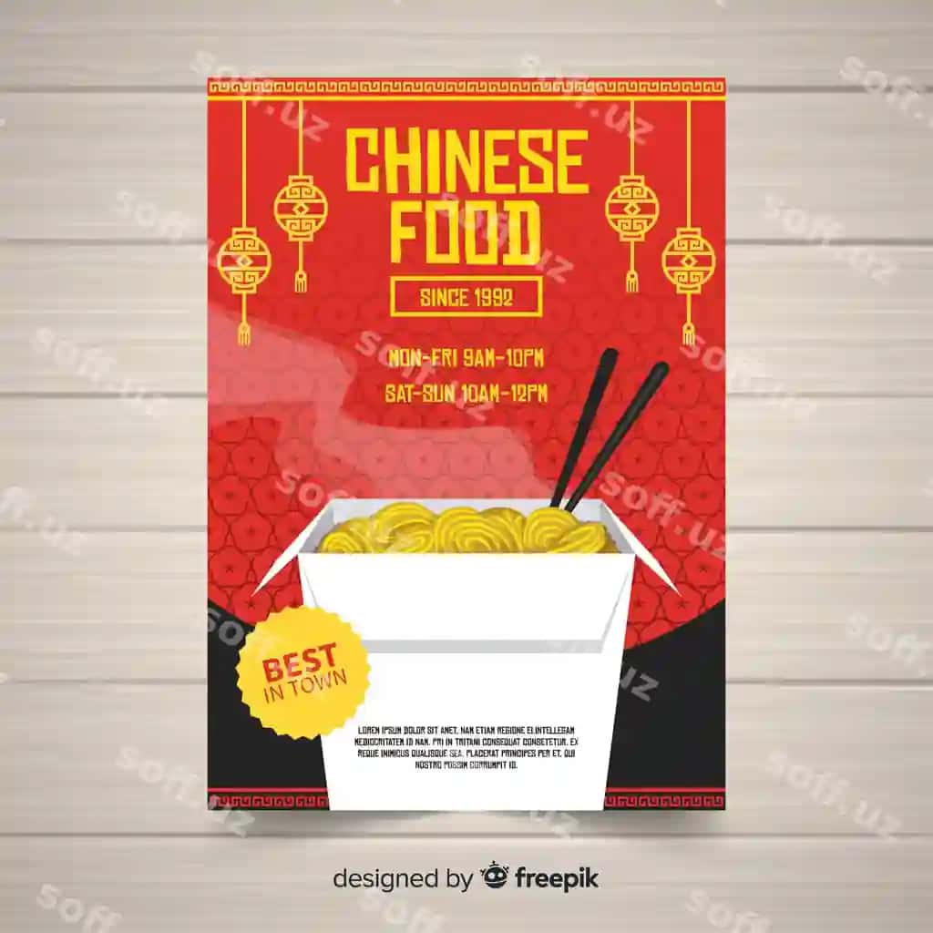 Oddiy xitoy ovqatlari flyeri | Simple chinese food flyer