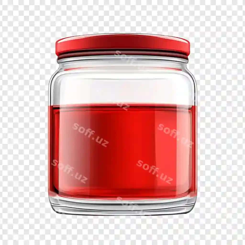 Qizil suv bilan shisha banka | Glass jar with red liquid 2