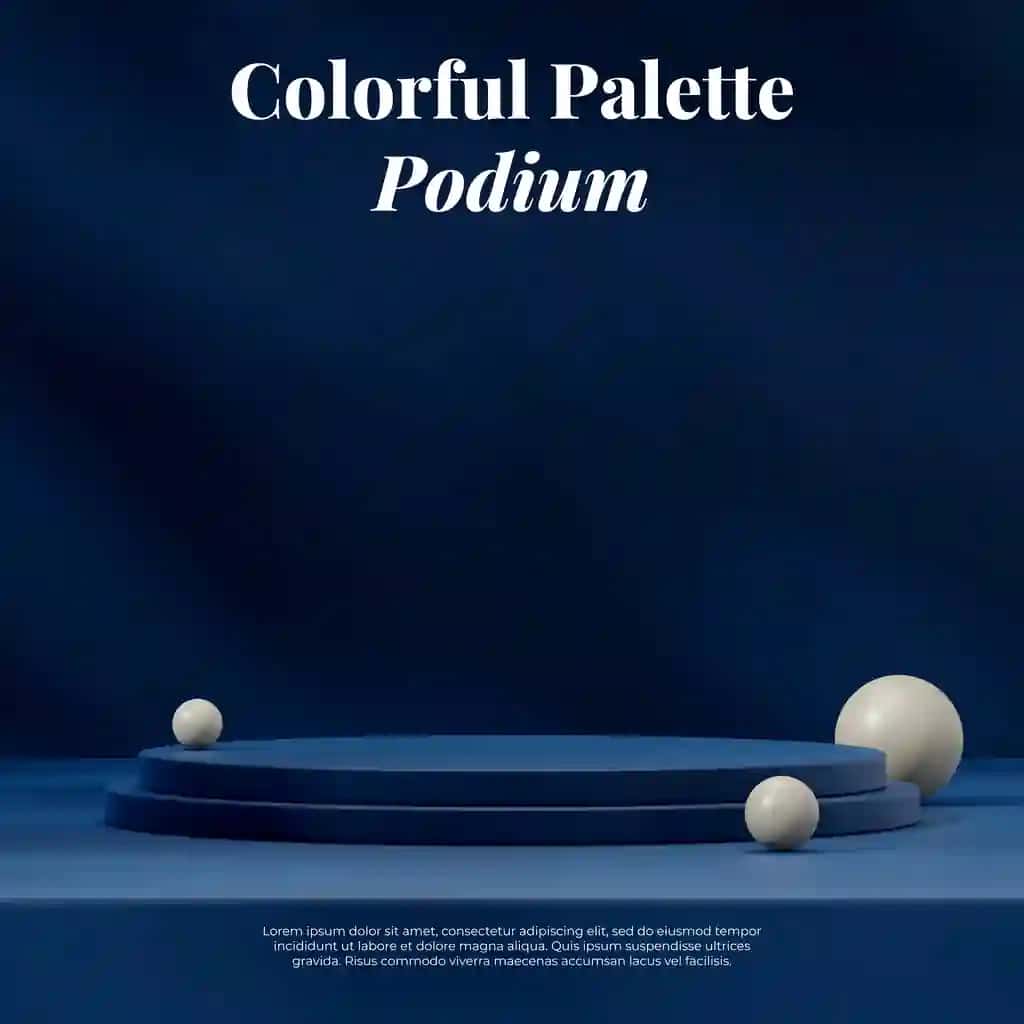 Yashil sharli 3D render maketi bilan toʻq koʻk rangli minimal podium | Dark blue scene minimal podium with green sphere 3d rendering mockup