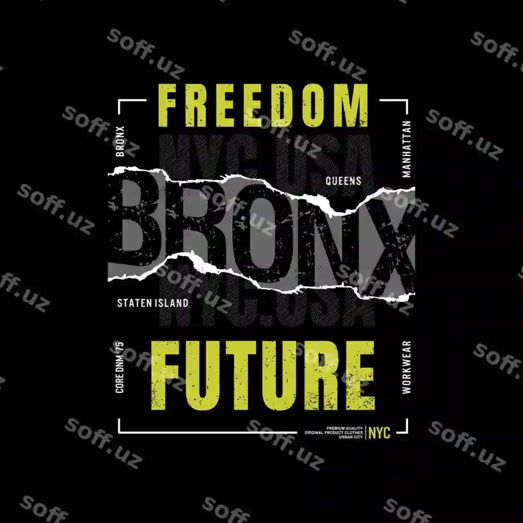 Erkinlik kelajak slovan iqtibos harflar zamonaviy stilli grafik tipografiya | Freedom future slogan quote lettering modern stylish graphic typography