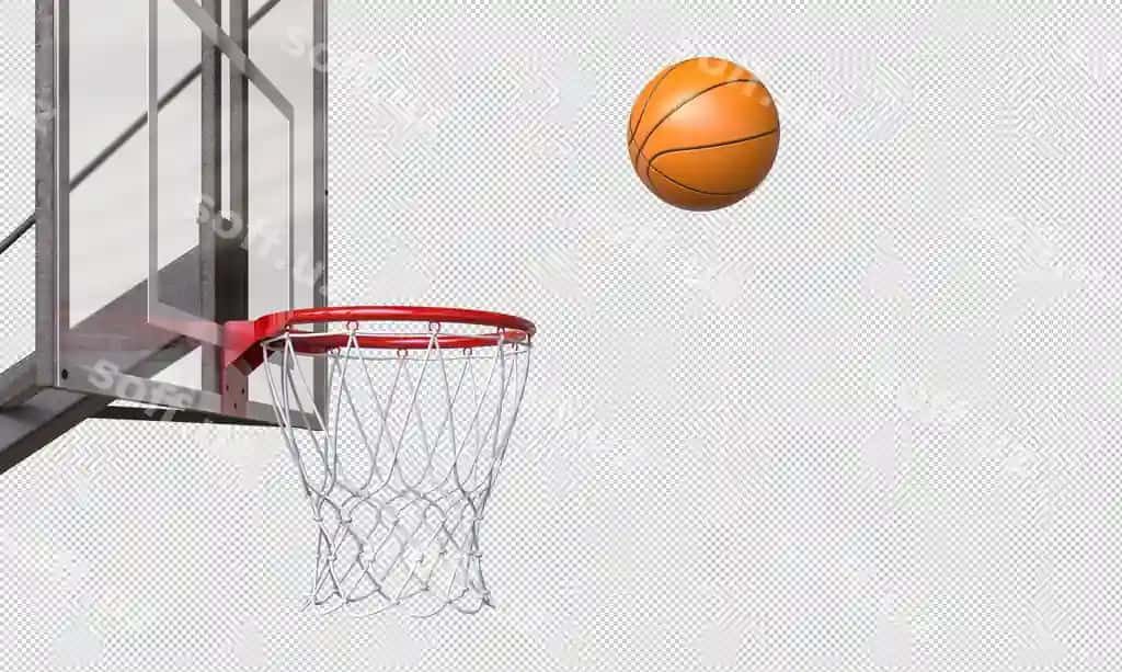 Basketbol baskatga kirishmoqda 3D render | Basketball going into basket 3d render 2