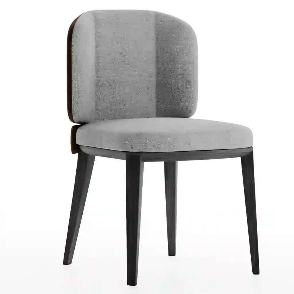 Modern Upholstered Dining Chair with Wooden Legs