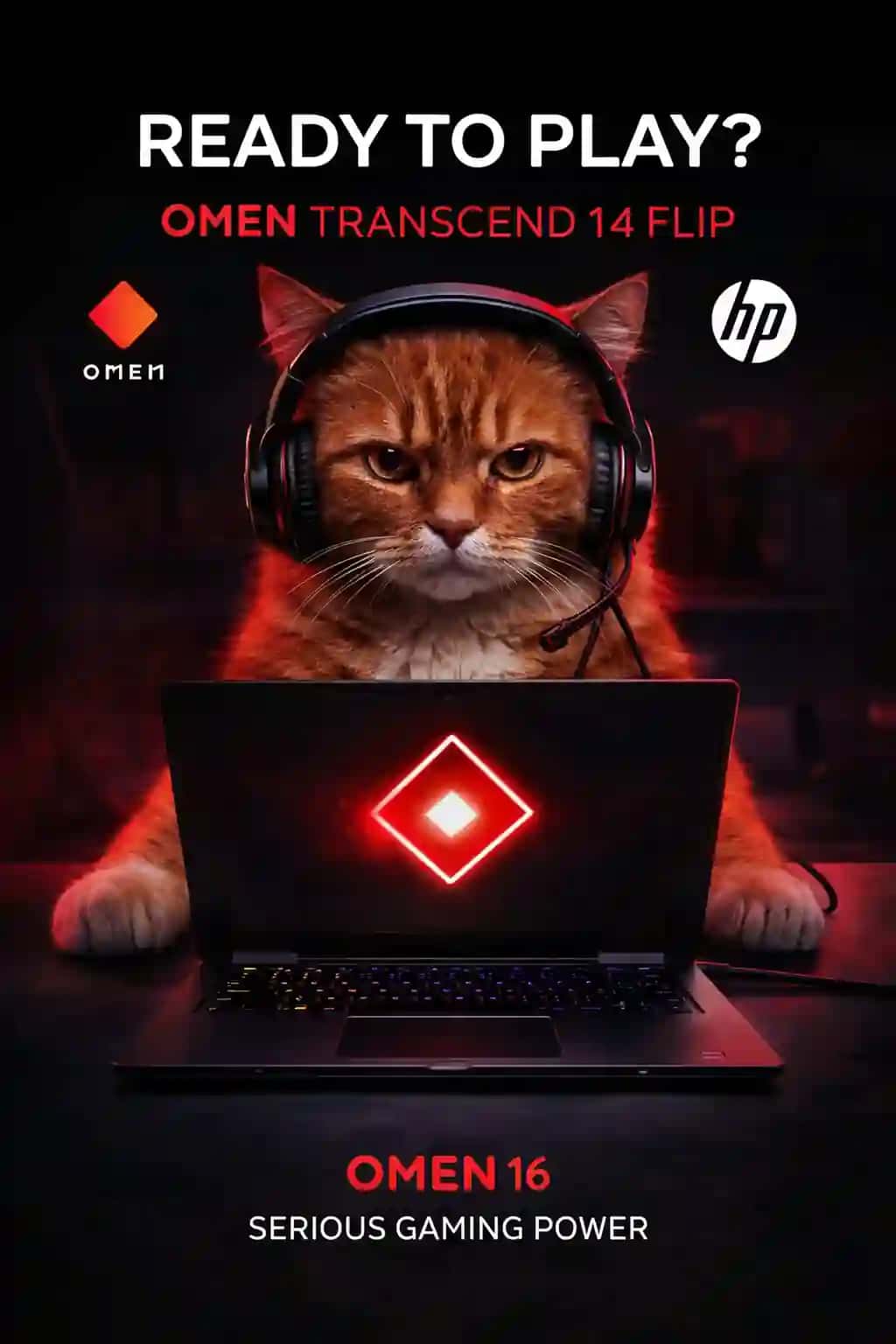 AI Gaming Cat Laptop Poster Ready To Play – Gaming Laptop Cat Poster Chunki:  AI trend  Gaming trend  Poster kategoriya bilan mos  Marketplace qidiruvda chiqadi
