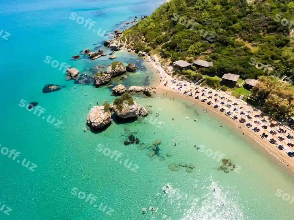 Havo ramzasi dengiz landshtini osmon fonida | Aerial view sea landscape against sky