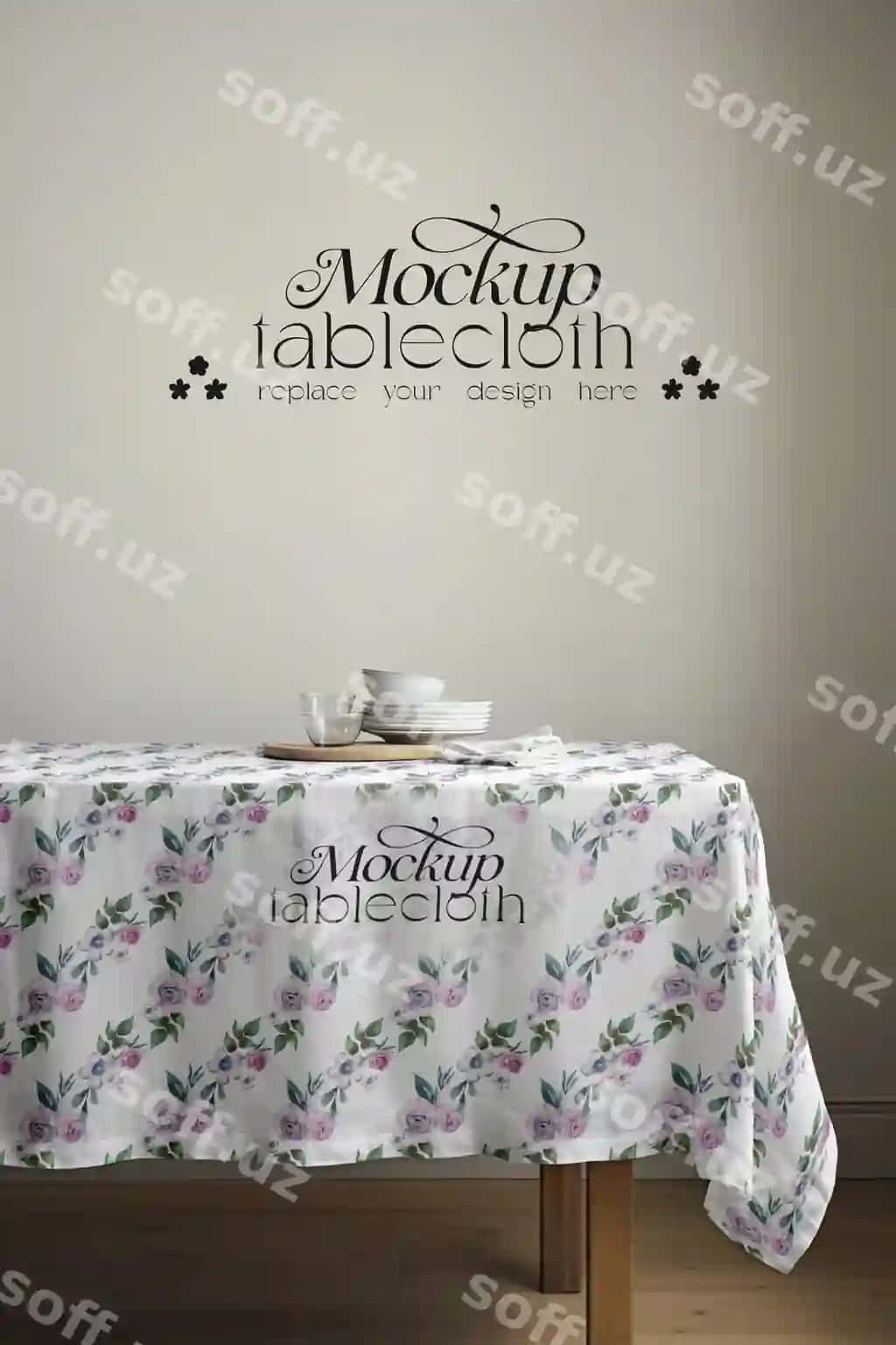 Alohida maslach mockup | Individual tablecloth mockup 2