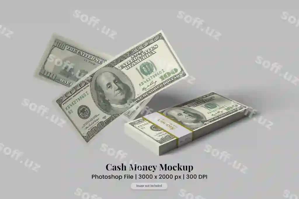 Naqt pul namunasi: Sizning flayer marketing banneringizni namoyish etadi | Cash money mockup presenting your flyer marketing banner