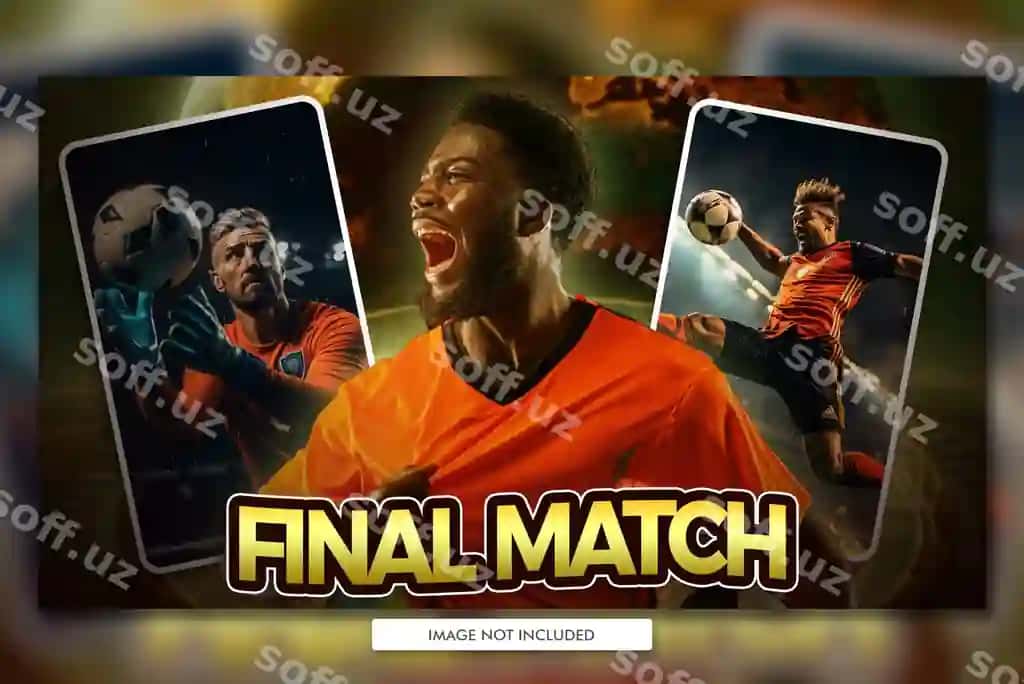 Youtube poster dizayni miniatyura banner cover video futbol | Youtube poster design thumbnail banner cover video soccer