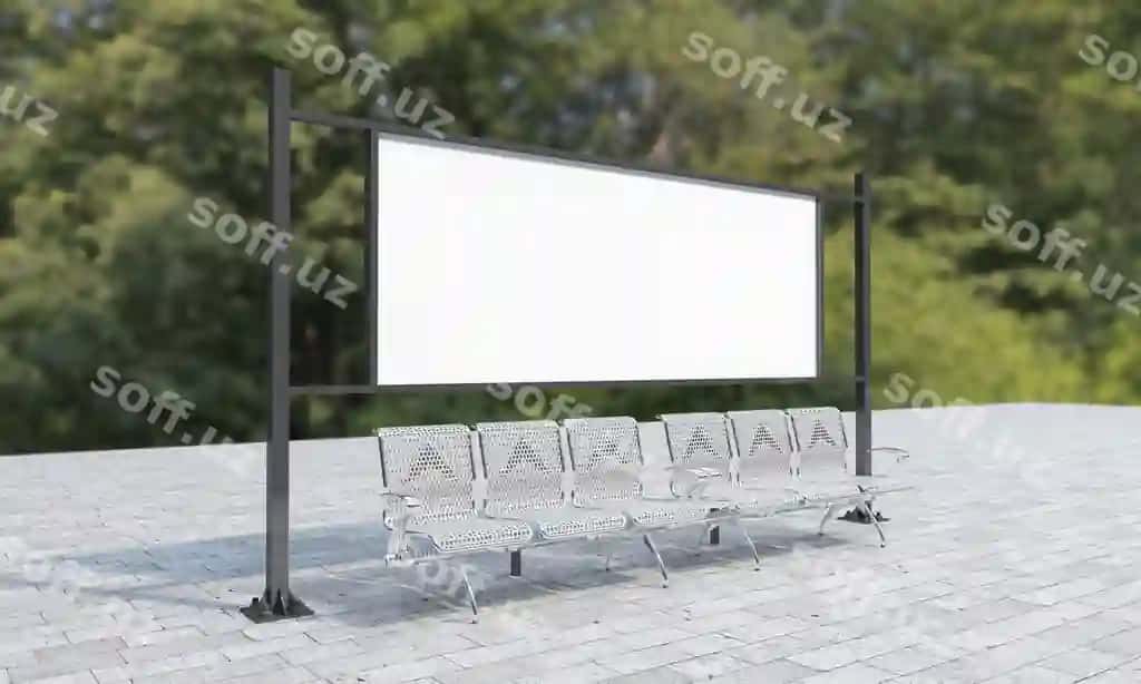 Avtobus bekat bo'sh ramkalar bilan | Bus stop with blank frames 2