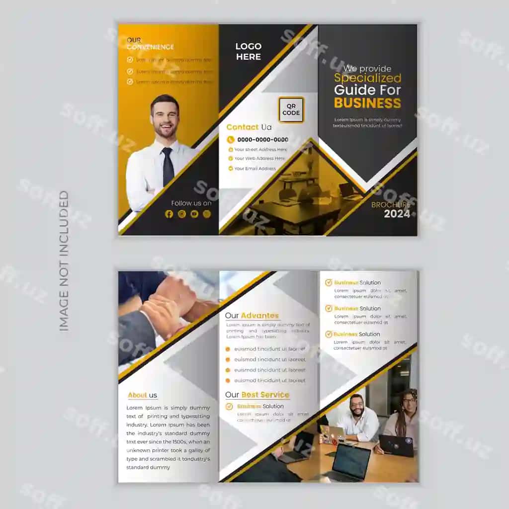 Zamonaviy ijodkor yillik hisobot korporativ uch qismli broshyur dizayni | Modern creative annual report corporate trifold brochure design