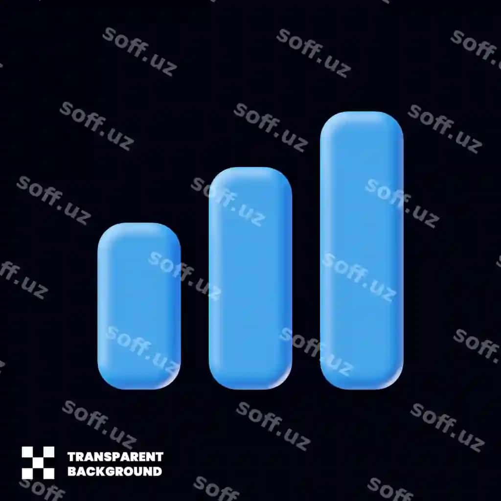 Stolbcha diagrammasi ikonkasi minimalistik 3d render | Bar chart icon minimalist 3d render