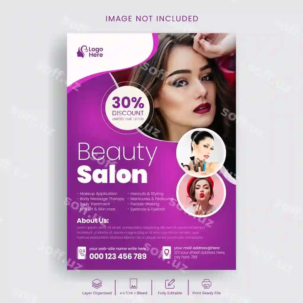 Chiroy spa salon flyer poyezr shablon dizayni | Beauty spa salon flyer poster template design 2