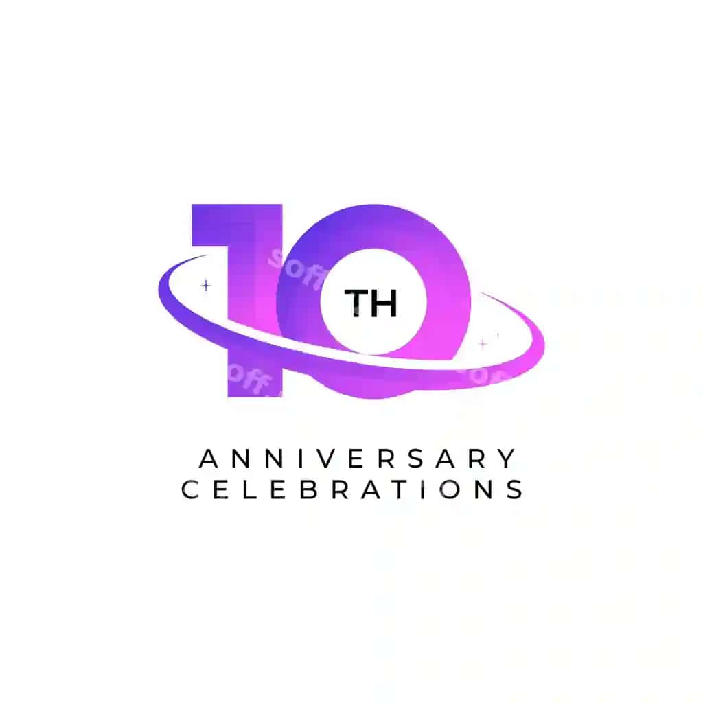 O'ninchi yillik yodgorlik logo dizayn shabloni | 10th years anniversary logo design template 2