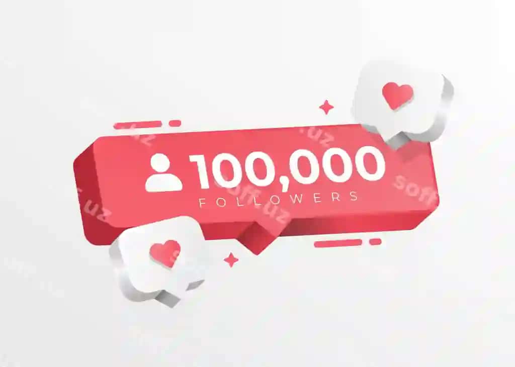 100k ijtimoiy tarmoqlar kuzatuvchilari dizayni | 100k social media followers design 2
