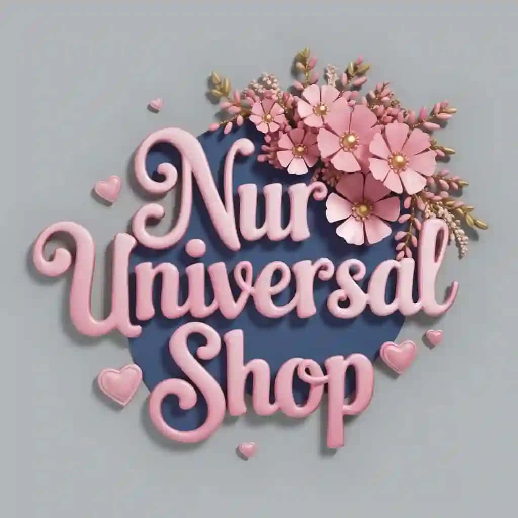 "Nur universal shop" kanal va guruhlari uchun tayyorlangan logotip.