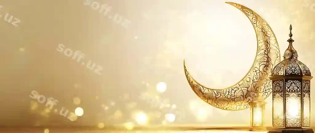 Baxshing keltirganingiz bilan va Ramazon tajribingiz muborak bo'lsin. Islom madaniyatiga oid xabarlar. | Eid mubarak ramadan kareem greetings with islamic background 2