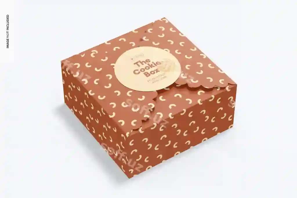 Die cut chetlar mockup perspektivasi qutisi | Box with die cut edges mockup perspective