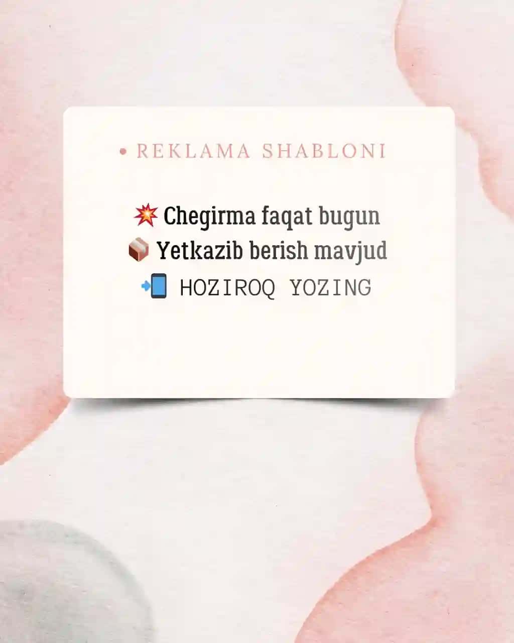 Sotuv uchun 5 ta tayyor reklama shablonlar (canva)