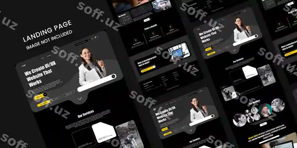 Biznes xizmat ko'rsatish agentligi veb-sayti uyga kirish sahifasi | Business service agency website landing page