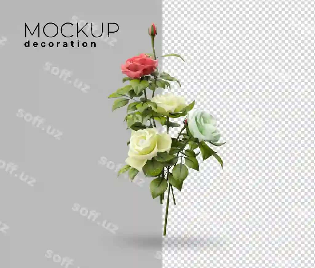 Yaqinlikdagi gul dekoratsiyasi uy 3D render | Close up flower decoration home 3d rendering