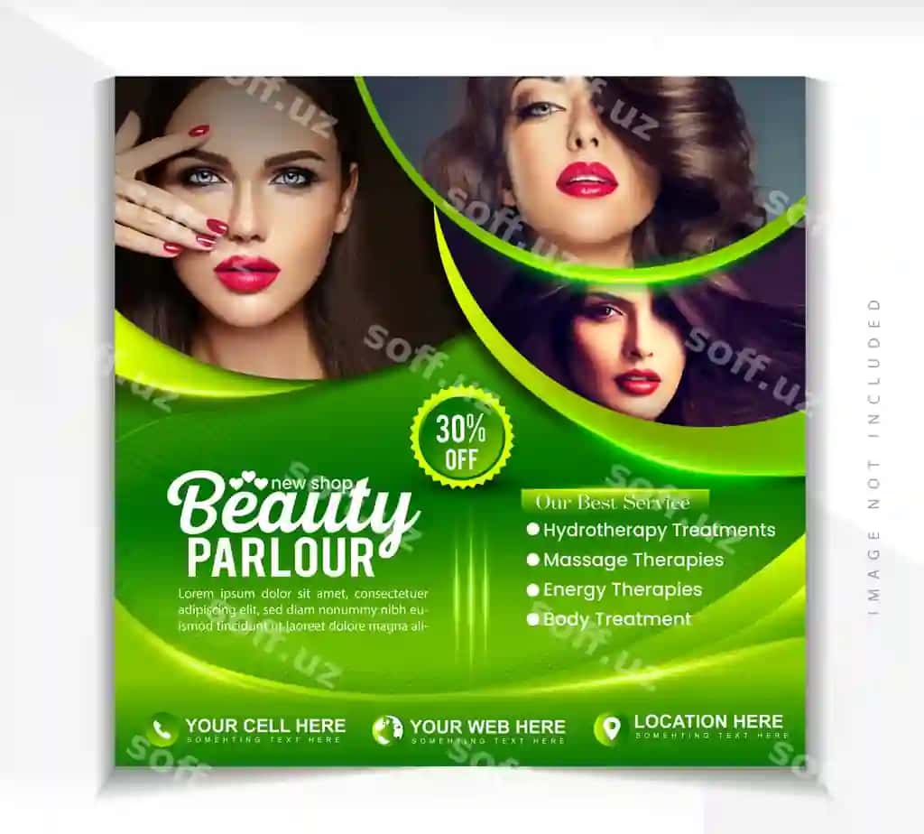 Güzellik salonı flyeri maxsus takliflar xizmatlari | Beauty parlour flyer with special offers services