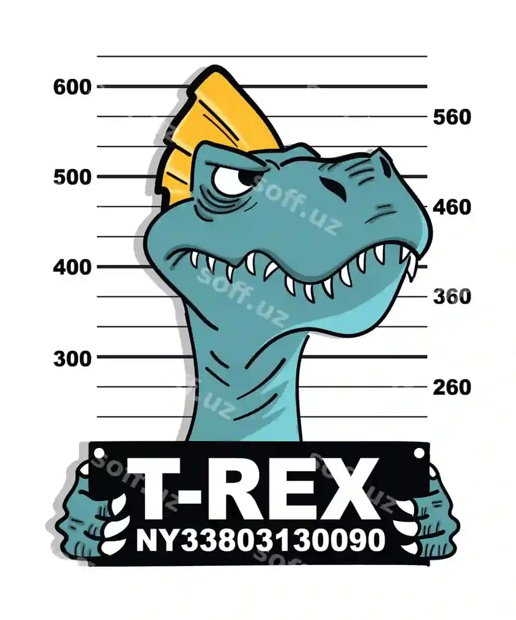 Qo'l yozilgan chiroyli dinosavr vektor dizayni futbolka bosishi | Hand drawn cool dinosaur vector design t shirt printing