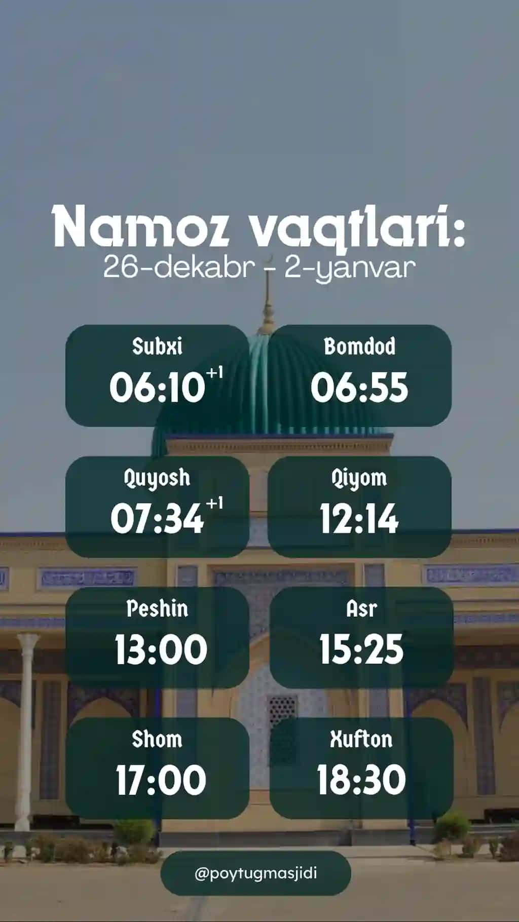 Namoz vaqtlari