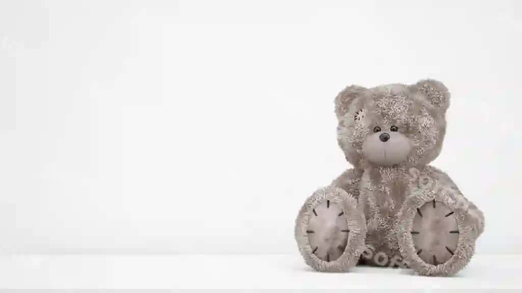 Chiroyli peluş ayiq oq bo'sh joy bilan | Cute teddy bear with white copyspace 2