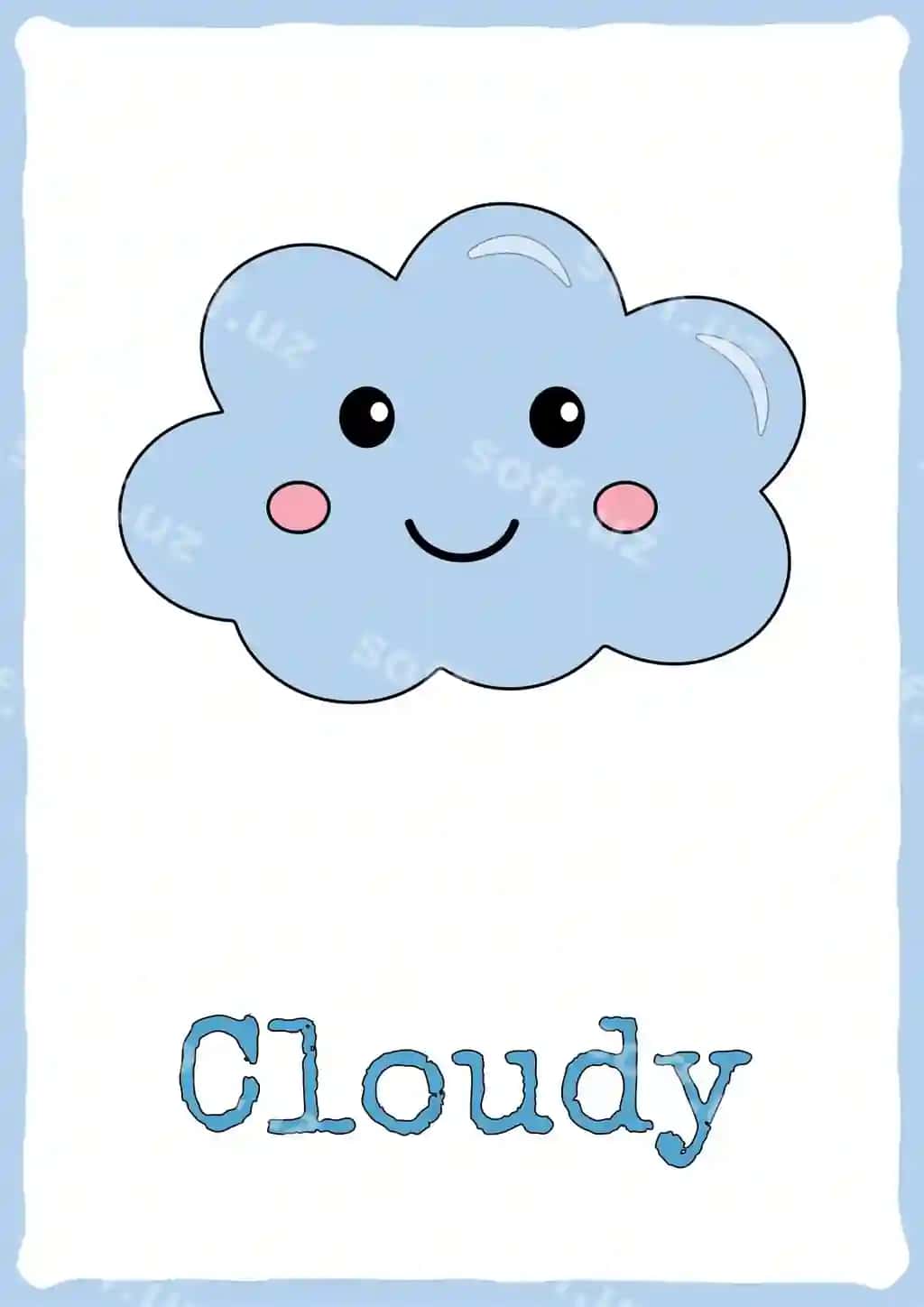 Flashkarta bolalar chiroyli ob-havo hodisasi bilan | Flashcard kids with cute weather event